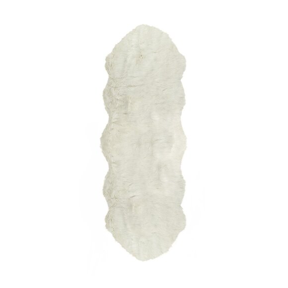 Luxe Home Decor Gordon Faux Sheepskin Double Rug1-PieceOff-white2'x6'